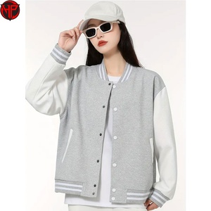 Chaqueta Varsity para Mujer, Diseño Color Block, Chaqueta Letterman con Botones al Frente, Corte Regular para Uso Casual en el Campus, Chaqueta de Béisbol - Product Image 1