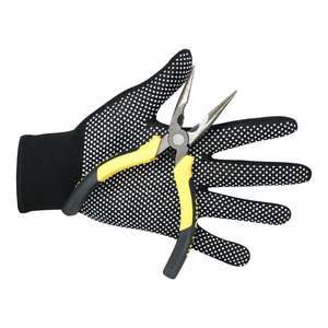 Gants de travail réutilisables en polyester à pois PVC sans silicone ni poudre, avec manchette élastique, respirants et protecteurs - Product Image 1
