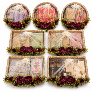 Elegant Wedding Sagun Potli <b>Tray</b> Set for Bride Groom Trousseau Packaging Festive Gift Decoration and Return Gift Presentation - Product Image 3