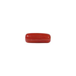 Premium 7.2 Carat Oval Cabochon Synthetic Red Coral Loose Gemstone Lot for Fine Jewelry - Product Image 1