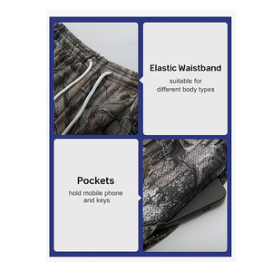 Pantalones Cortos Deportivos Casuales para Hombre, con Cordón, 100% Poliéster, Lona de 160g, Resistentes al Viento, Cintura Media, Bolsillos con Impresión Digital, Transpirables - Product Image 5