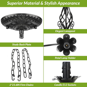 Lámpara de <span class=keywords><strong>Techo</strong></span> Estilo Rústico Industrial para Sala de Estar, Lámpara Colgante para Dormitorio, Pasillo, Cocina - Product Image 6
