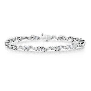RAMDUT IMPEX Silver/Gold Plated Moissanite Brilliant Cut Channel Setting Tennis Bracelet Geometric Design Trendy Unisex <b>Gift</b> GRA - Product Image 2