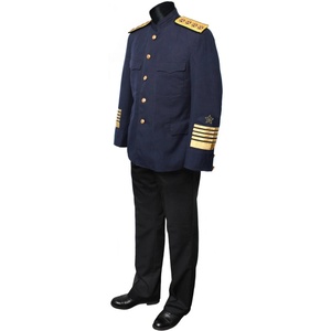 Traje Azul Marino para Hombre con Bordado Dorado, Cuello Mao, Cierre de un Botón, Estilo Británico, Ropa Formal - Product Image 2