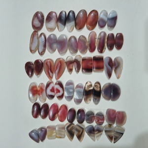 Paires de cabochons en agate naturelle certifiée, pierres précieuses de formes variées, polies, en vrac, 20-45 mm, 8-12 g, pour la fabrication de bijoux - Product Image 1