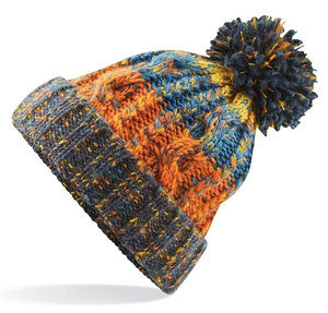 Bonnet rayé personnalisé en tricot côtelé, casquette d'hiver bicolore unisexe, couvre-chef pour équipe sportive, streetwear, vente en gros, OEM, marque privée - Product Image 1