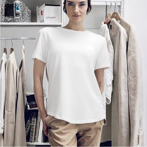 เสื้อโยคะผู้หญิงทรงหลวม สไตล์ลำลอง คอทรงโอ สีพื้น ผ้าฝ้าย ไม่เป็นขุย แขนสั้นทรงปีกผีเสื้อ เหมาะสำหรับเล่นกีฬา - Product Image 3