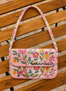 Bolso de Hombro Cruzado de Lujo Hecho a Mano con Cuentas Florales, Bolso de Mano Bordado con Cuentas de Semillas, Moda Femenina, Portátil y Seguro - Product Image 4