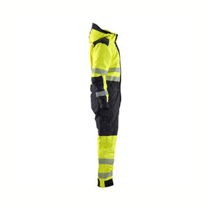 Combinaison de travail haute visibilité pour homme, bleu marine et jaune, en polyester, uniforme de sécurité réfléchissant avec bandes pour usage industriel - Product Image 2