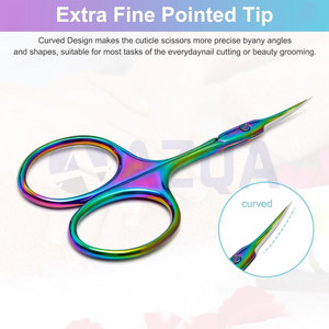Ciseaux à cuticules en acier inoxydable revêtu de titane arc-en-ciel, outil de beauté de précision pour le soin des ongles, manucure et pédicure - Product Image 6
