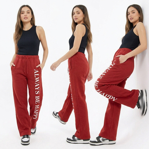 Pantalon de survêtement ample en molleton pour femme, respirant, doux, coupe droite large, style oversize - Product Image 6