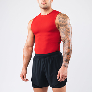 เสื้อกีฬาออกกำลังกาย/ฟิตเนส คอกลม แขนกุด ไหล่กว้าง สวมใส่สบายๆ - Product Image 4