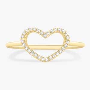 Open Geometric Heart <b>Stacking</b> Band Custom 10K 14K 18K Solid Gold Round Cut Lab Grown Diamond Statement <b>Rings</b> Pave Set Wholesale - Product Image 1