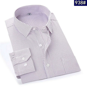 Chemise habillée classique pour homme, coupe ajustée, manches longues, tissée, infroissable, en mélange de coton, boutonnée, pour affaires, bureau et soirées - Product Image 3