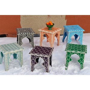 Arabic Style Bone Inlay <b>Bed</b> Side Portable Handmade Wardrobes Nightstand Wooden End Table Mother of Pearl Style Home Furniture - Product Image 3