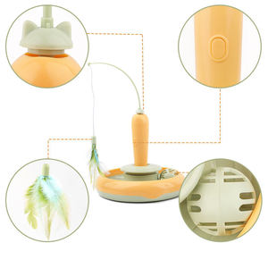 Luxury Eco-Friendly Smart <b>Cat</b> Turntable <b>Interactive</b> Fun Electric Feather Wand <b>Toy</b> with Teaser Stick - Product Image 6