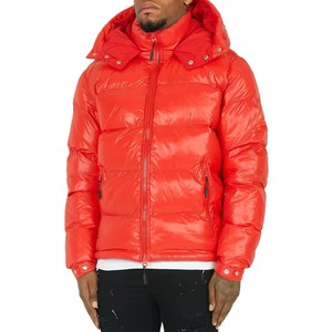 Veste d'hiver pour homme de haute qualité, rouge, à capuche, coupe-vent, en duvet épais, décontractée, pour l'extérieur, fermeture éclair, coupe régulière - Product Image 6