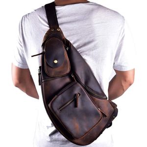 Sac bandoulière unisexe en cuir imperméable, sacs messager personnalisés, motif rayé, fermeture éclair tendance, portable, durable, pour hommes et femmes - Product Image 4