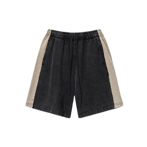 Shorts Cargo Homme Personnalisés d'Été 5 Pouces, Style Rétro avec Patchs de Couleurs et Cordon de Serrage en Tissu Éponge – Nouveauté Tendance - Product Image 2