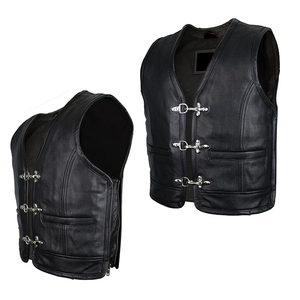 Gilet en cuir décontracté pour homme avec fermeture éclair sur le devant, léger et confortable, style motard, vêtement d'extérieur tendance pour un usage quotidien - Product Image 4