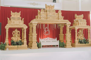 Elegante y Moderna Boda India Tradicional, Mandap de Boda del Templo del Sur de la India, Fibra de Vidrio de Lujo Ligera, EE. UU., Países Bajos - Product Image 2