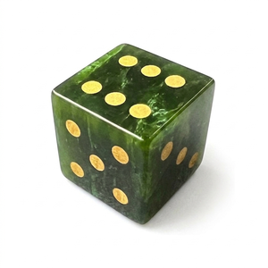 Dados de jade verde nefrita D6, cubo de piedra natural, piedra de cristal, dados D6 grabados, juegos de dados personalizados. - Product Image 1