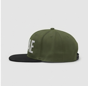 Wholesale High Quality 5-Panel Custom Embroidery Canvas Sporty Snapback Hat Olive <b>Green</b> <b>Black</b> Two Tone Flat Brim Hip Hop Outdoor - Product Image 2