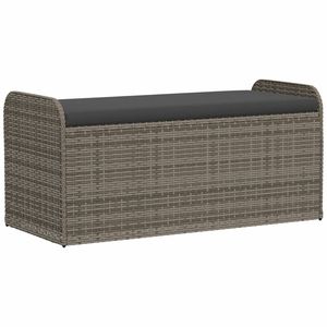 Panca portaoggetti grigia in Rattan con cuscino 45.3 \ "x20.1 \" x20.5 \" - Product Image 2