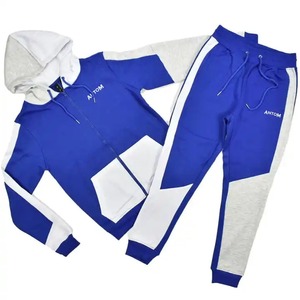 Ensemble de survêtement unisexe Antom à blocs de couleur, manches longues, fermeture éclair, style sportif, respirant, en polyester, coupe régulière pour adulte, automne - Product Image 2