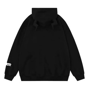 Sudadera con capucha y cremallera con estampado de araña negra y cuernos de diablo para Halloween y estilo urbano - Product Image 5