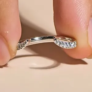 Luxury Princess Cut Moissanite Vintage Engagement/Wedding <b>Ring</b> 925 Sterling <b>Silver</b> Gold Plated Prong Setting <b>Adjustable</b> Women's - Product Image 5