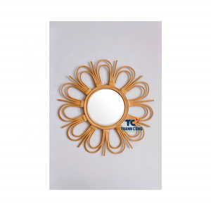 Meilleur prix ROTIN MIROIR ROTIN BOHO MIROIRS MURAUX ENCADRÉS de l'exportateur vietnamien Paiement flexible de haute qualité OEM ODM accepté - Product Image 1