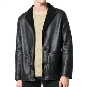 Men's Genuine Leather <b>Jackets</b> Zipper Fashion Out Wear Stand Collar Men's Leather <b>Jackets</b> - Product Image 4