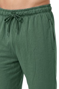Shorts en jersey de coton vert pour homme, taille à cordon, décontractés, respirants, longueur Bermuda, couleur unie, tissu tricoté - Product Image 6