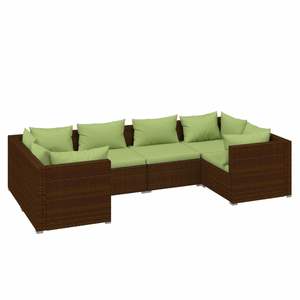 Ensemble de salon de jardin marron et vert avec coussins confortables - Product Image 2