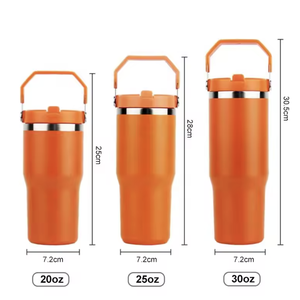 Vaso Térmico de Acero Inoxidable de 30 Oz con Logotipo Personalizado, Asa y Pajita Abatible, Color Personalizado, Estilo Americano, Regalo para el Regreso a Clases - Product Image 4