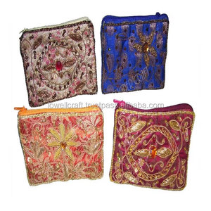 Drawstring Embroidery <b>Coin</b> Purse Fancy Small <b>Coin</b> Pouch Vintage Floral Embroidered Pocket Wallet Mini Jewelry Storage <b>Bag</b> - Product Image 6