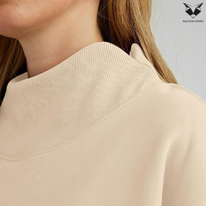 Women <b>Mock</b> <b>Neck</b> Sweatshirt Oversized Pullover Long Sleeve Fleece Warm Casual Streetwear Autumn Winter Fashion <b>Top</b> - Product Image 6