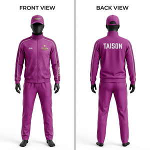 Survêtement de cricket pour homme en polyester interlock premium 280 GSM, design à panneaux orange par sublimation, veste à fermeture éclair intégrale, nom et numéro personnalisés - Product Image 2