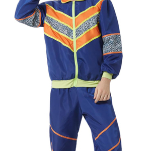 Men's Blue Orange Color Blocking Tracksuit <b>Set</b> Sporty Zip Up Jacket And Pants <b>Knitted</b> Polyester Jogger Outfit Turn Down Collar - Product Image 4