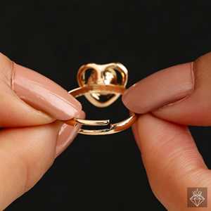 Bague en or fin PRAO avec cœur émeraude Taille réglable Fonction anti-ternissement - Product Image 1