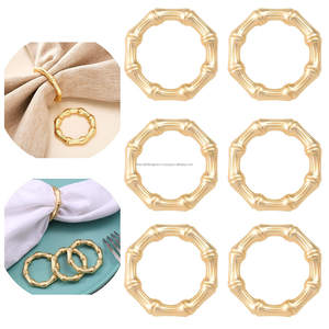 Rond de serviette en métal de bâton de bambou d'or décoratif de Table pour des accessoires d'hôtel Offre Spéciale d'anneau multifonctionnel de porte-serviettes réutilisables - Product Image 5