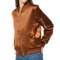 Dernières tendances en matière de vestes bomber pour femmes avec fermeture éclair intégrale, tissu en toile respirant, tissé pour la saison d'automne, design uni à prix avantageux