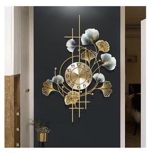นาฬิกาแขวนผนังใบแปะก๊วยลดราคาสุดฮอต สินค้าตกแต่งผนังแบบใหม่สำหรับห้องนั่งเล่น ห้องรับประทานอาหาร นาฬิกาแขวนผนังโลหะขนาดใหญ่ - Product Image 1