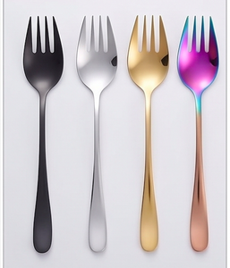 Ensemble de fourchettes Rainbow Finishing en acier inoxydable, finition mate, résistant à la rouille, pour les maisons, les restaurants, les fêtes, les hôtels et les repas quotidiens - Product Image 1