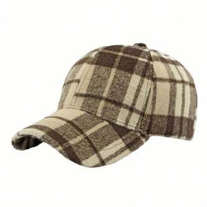 Gorras de Béisbol con Diseño a Cuadros para Otoño e Invierno, Gorras de Béisbol Cálidas para Deportes al Aire Libre con Estampado Británico - Product Image 5