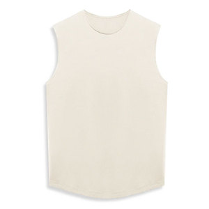 Débardeur long pour homme 100 % polyester respirant, séchage rapide, anti-boulochage, extensible, coupe jersey, design vierge, grammage lourd - Product Image 1