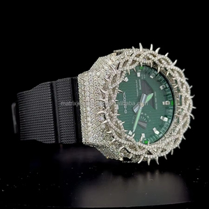 Reloj GA 2100 con esfera verde, modelo Thorn VVS Moissanite, reloj Thorn con moissanita de calidad premium, aprobado por un probador de diamantes. - Product Image 6