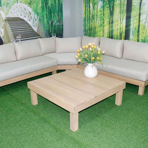 Acacia Corner Sofa Set with Solid Hardwood Frame Weather Resistant Finish Thick Cushions and Modular Configuration for Outdoor - Product Image 1