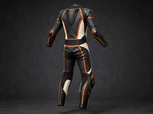 ชุดแข่งรถมอเตอร์ไซค์หนังสีดำส้มสำหรับผู้หญิง แบบชิ้นเดียว แขนยาว - Product Image 5